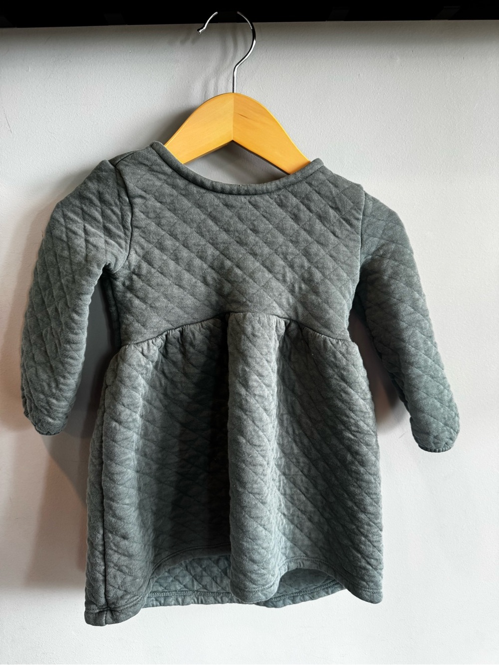 Carter's Quilted Long-Sleeve Dress - Green